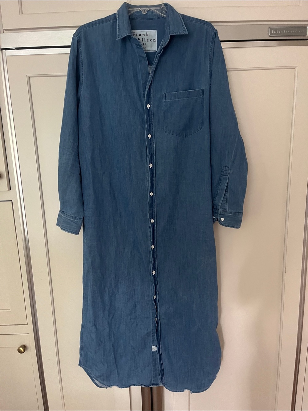 Frank & Eileen Rory Denim Maxi Dress Long Sleeve Minimalist Casual Western USA - Picture 4 of 10
